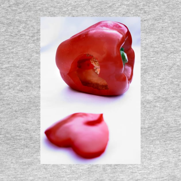 Red pepper with heart by micklyn